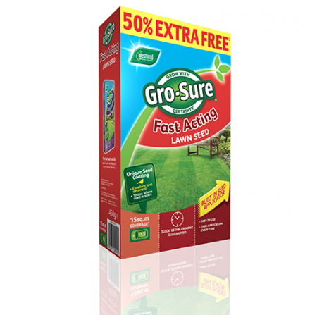 Gro-Sure Fast Acting Lawn Seed 10sqm 50PC XF 3D