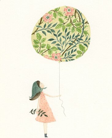 Girl & Floral Balloon