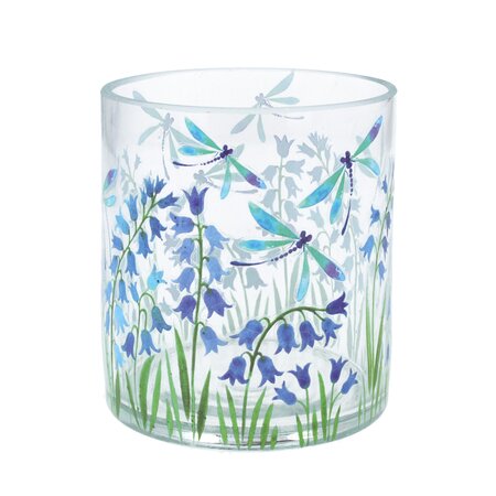 Glass Nite Lite 10cm - Bluebell/Dragonfly