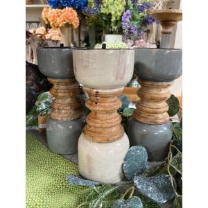 Rustic Finish Chunky Candle sticks Teal